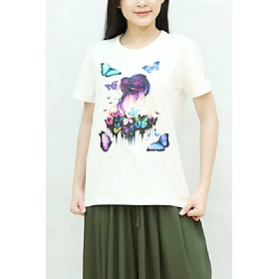 Áo Thun Nữ Hàng Hiệu Sure, In Hình Xinh Xắn, Chất Liệu Thun 100% Cotton Organic Premium Sure