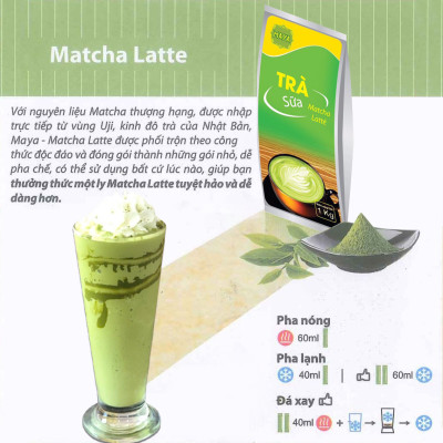 Trà Sữa Vanilla, Hazelnut Và Matcha Latté Hòa Tan Maya (15 Gói x 20g)