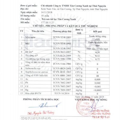 Trà sen túi lọc Tân Cương Xanh - Trà ướp hương sen, hương thơm đậm đà, hậu vị thơm, tiêu chuẩn an toàn thực phẩm