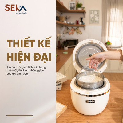 Nội Cơm Điện Tách Đường SEKA SK1009 (Model 2024) - Dung Tích 1,8L, Lòng Nồi inox, Hàng Chính Hãng