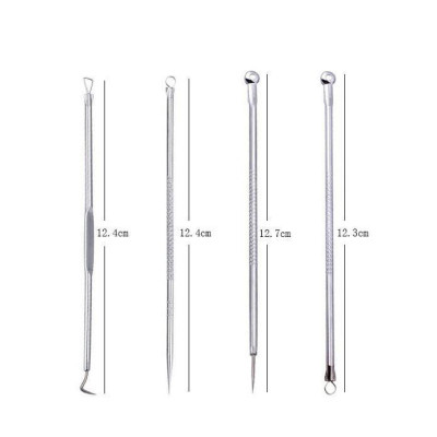 Bộ 4 Cây Nặn Mụn Lấy Mụn Đầu Đen Tại Nhà Chuyên Nghiệp Bằng Kim Loại Cao Cấp