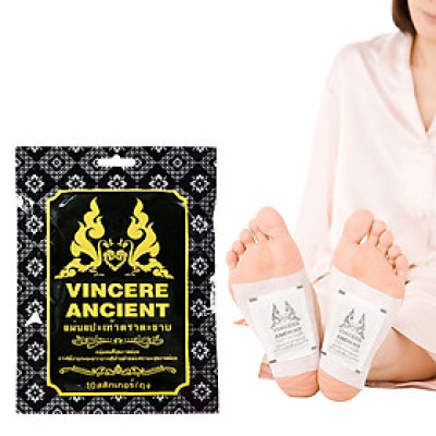 Miếng dán thải độc bàn chân Thái Lan VINCERE ANCIENT Foot - 1 túi 10 gói