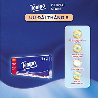 [COMBO 2] Khăn Giấy Bỏ Túi Regular 10 Cao Cấp Tempo - 4 Lớp Bền Dai - Thương Hiệu Đức