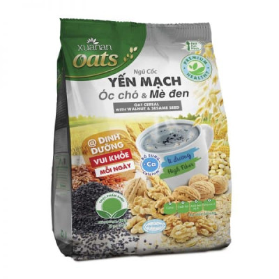 Combo 11 Túi Ngũ Cốc Yến Mạch, Óc Chó Và Mè Đen Xuân An [ít đường] 400G {25g*16 gói}