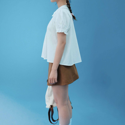 DOTTIE - Váy ngắn xếp ly kèm dây nịt - Nâu - S0290