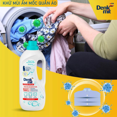 Nước xả thơm quần áo khử trùng đồ giặt Denkmit nhập khẩu Đức 1.5l