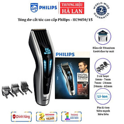 Tông đơ cắt tóc cao cấp Philips HC9450 Công nghệ Auto Turbo Series 9000 - HÀNG NHẬP KHẨU