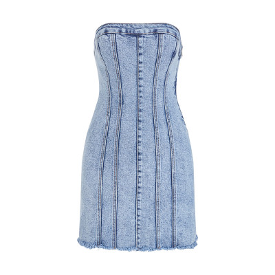 DOTTIE - Đầm denim dáng ngắn cúp ngực - D0504