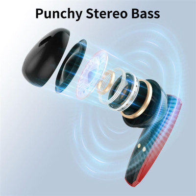 CINCATDY Tai Nghe Bluetooth True Wireless Headset Dock Sạc có Led Báo Pin Kép F600 - Hàng Nhập Khẩu