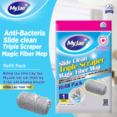 Bông Lau Thay Thế MyJae Đài Loan Sợi Microfiber Dành Cho Cây Lau Nhà 3 Lần Vắt 33cm x 12cm
