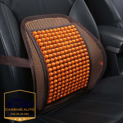Tựa Lưng Lưới Đan Hạt Gỗ Dành Cho Ghế Ô Tô Và Văn Phòng Chống Mỏi Lưng - Hàng Chính Hãng