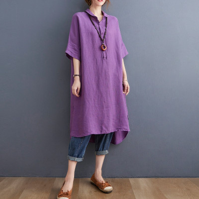 Đầm nữ dáng suông chất đũi mát mẻ, thiết kế đuôi tôm xẻ điệu, tiểu thư, nhẹ nhàng,  Da208