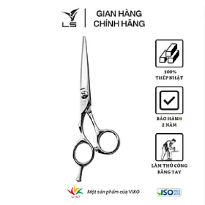 Kéo cắt tóc LS lưỡi thẳng quai offset phẳng đỡ ngón tháo rời CB11L/5.5
