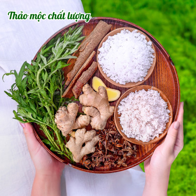 Bộ muối gừng giảm eo sau sinh dưới 3 tháng WonMom ( Bộ 2 hộp muối )