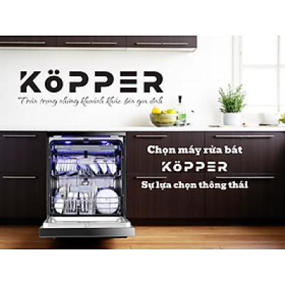 Máy rửa bát 16 bộ Kopper KP16SERIE8 - Công nghệ sấy PTC + UV Hàng Chính Hãng