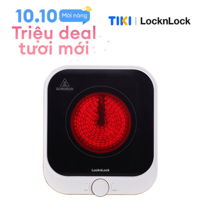 Bếp hồng ngoại mini Locknlock Mini infrared cooker EJI136IVY - Phù hợp tất cả loại nồi có đường kính 14cm - Mặt bếp bằng kính - Tự động tắt - 220V, 50Hz, 1300W - Hàng chính hãng