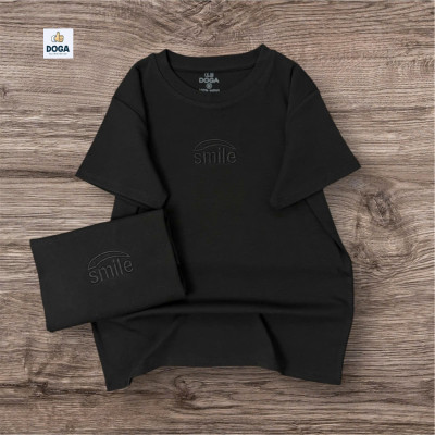 Áo thun babytee chất borip cotton DOGA kiểu áo thêu chữ tinh tế 5 màu dể phối mã M189