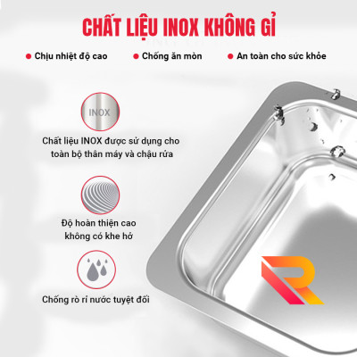 Máy rửa bát sóng siêu âm nhà hàng Rama RB800 dung tích 108L - Hàng chính hãng