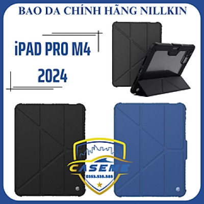 [iPad Pro M4] Bao da chính hãng Nillkin Bumper Leather Case Pro dành cho iPad Pro 11 inch M4 2024, iPad Pro 13 inch M4 2024 (Có khe cắm bút Apple Pencil) - Hàng chính hãng