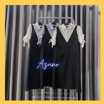 Váy Bầu Công  Sở Thiết Kế Miny V68 Chất Liệu Chéo Nhật Phối Thô Nến Mặc Mùa Hè Thu