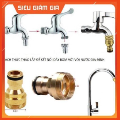 Bộ dây vòi xịt nước rửa xe, tưới cây . tăng áp 3 lần, loại 3m, 5m 206701-3 đầu đồng,cút nối nhựa vàng+ tặng đai