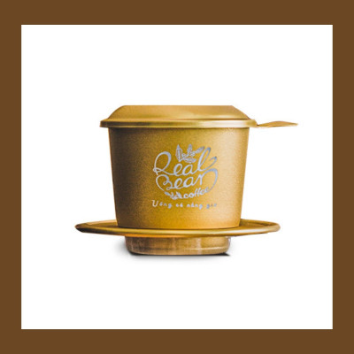 Quà Tặng Doanh Nghiệp 1 – Cà Phê 250g + Phin Nhôm + Ly Sứ – REAL BEAN COFFEE
