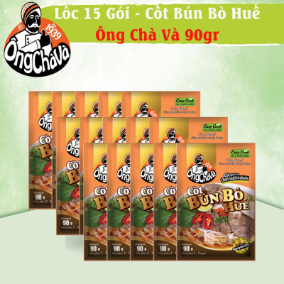 Lốc 15 Gói Cốt Bún Bò Huế Ông Chà Và 90gr (Hue Beef Rice Noodle Soup Base)