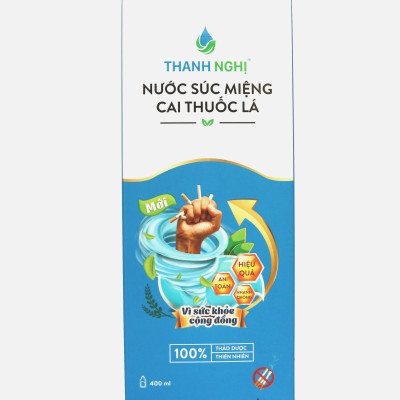 Nước Súc Miệng Cai Thuốc Lá, Thuốc Lào Thanh Nghị - Hỗ trợ cai thuốc lá hiệu quả (Mẫu mới) 01 chai x 400ml