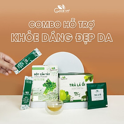 Combo Khỏe dáng, Đẹp da (1 hộp Trà lá ổi túi lọc 40g, 1 hộp Bột cần tây 72g)