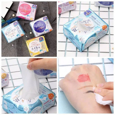 Khăn Giấy Tẩy Trang Dưỡng Ẩm Bổ Sung Hyaluronic Acid Kose Softymo Makeup Remover Sheet H (52 Tờ/Hộp)