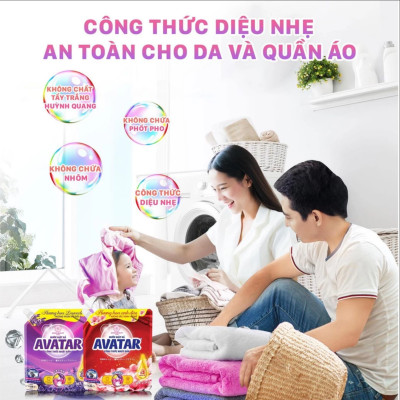 Combo 2 Túi Nước Giặt Xả Vải Hương Hoa Anh Đào Avatar (Túi/2kg2)