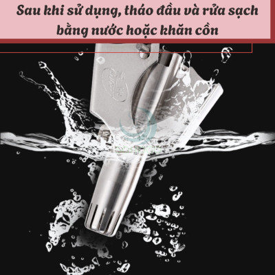 Dụng cụ cắt tỉa lông mũi bằng thép không gỉ kèm hộp đựng và chổi vệ sinh-Kéo tỉa lông mũi cơ học mini- Dụng cụ tỉa lông mũi không cần pin- Dụng cụ cắt lông mũi inox tiện lợi