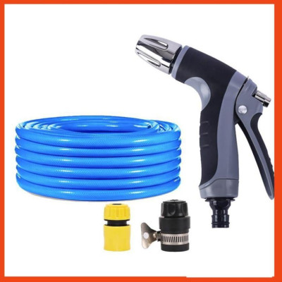 Bộ dây và vòi xịt tăng áp rửa xe tưới cây  (cút nhựa nối đen 712-2)