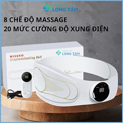 Đai [Máy] Massage Bụng Rung Lắc Hồng Ngoại Nhật Bản - Pin sạc - Chính Hãng Màu trắng - Giảm eo hiệu quả ,thon gọn cơ thể