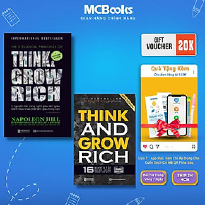 Sách - Think And Grow Rich - 16 Nguyên Tắc Nghĩ Giàu Làm Giàu Trong Thế Kỉ 21 + 5 Nguyên Tắc Vàng Nghĩ Giàu Làm Giàu - MCBooks