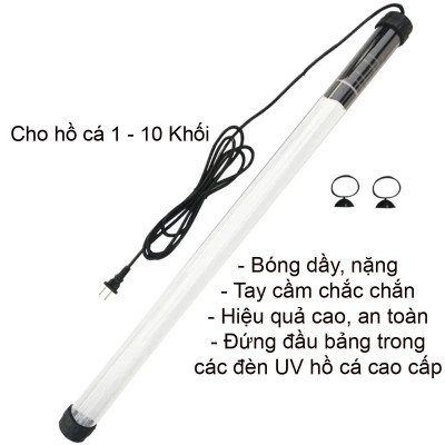 Đèn UV 75W Bóng Kép chất lượng cao, diệt tảo, diệt khuẩn cho bể cá, hồ cá, hồ thủy sinh siêu sạch ( Trắng)