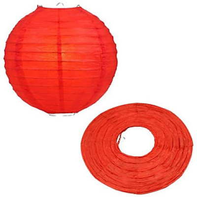 Lồng Đèn Giấy Trơn Tròn 35 Cm Vinacraft - Màu Đỏ