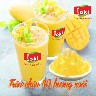 Combo Trân châu 3Q hương xoài Yoki và Trân châu 3Q hương cafe Yoki