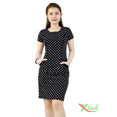 Đầm chấm bi dáng suông che bụng ThoiTrangXinh DL248