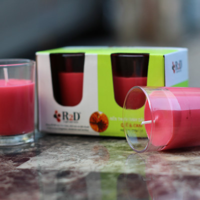 Nến Thơm, Tinh Dầu Quế Cam, [Ly 50g-Hộp 2 ly], Chính Hãng Từ Shop R2D, Thành Phần Tự Nhiên, Lành Tính.