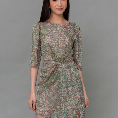 Đầm Voan Ôm Body Váy Xếp Ly Dắp Tà Maxivic, La Mộc - LM72118