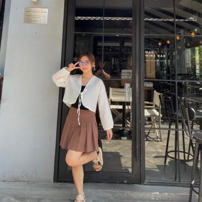 Giày Sandal Nữ The Bily 01W Quai Chéo Dây Rút - Màu Kem BL01W