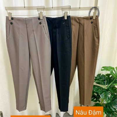 Quần tây nữ_quần công sở nữ lưng cao dáng baggy vải trượt Nhật mịn đẹp LOANBOUTIQUE