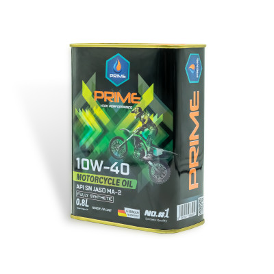 Nhớt Xe Máy PRIME Lon 800ML Tổng Hợp Toàn Phần, SAE 10W40, API SN, JASO MA2, Nhập Khẩu Chính Hãng