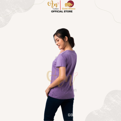 Áo Thun Cổ Tròn 100% Cotton Cao Cấp Màu TÍM LAVENDER Mộng Mơ Như Nàng Thơ - Gold Rhino