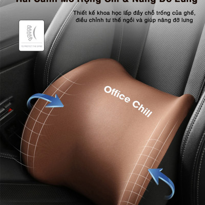 Gối Tựa Đầu Tựa Lưng Cao Cấp Chính Hãng OFFICE CHILL Combo Gối Tựa Lưng Tựa Cổ Ô Tô Ghế Văn Phòng Chất Liệu Cao Su Bảo Hành 90 Ngày