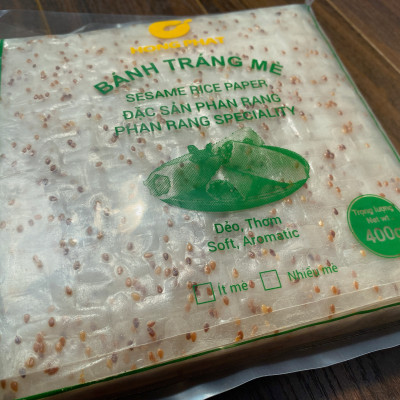 Combo 10 Bánh tráng mè 400g/gói (Bánh tráng mè, bánh tráng gỏi cuốn mè Hồng Phát đặc sản Phan Rang)