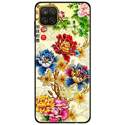 Ốp lưng dành cho Samsung Galaxy A12 mẫu Mẫu Đơn Vàng Xanh