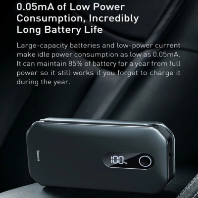 Bộ kích nô acquy kiêm sạc dự phòng 12000mAh Baseus CRJS03-01 - HÀNG CHÍNH HÃNG 