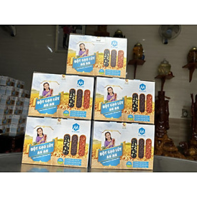 BỘ 5 HỘP BỘT GẠO LỨT ĐẬU XANH LÒNG MÈ ĐEN 2000G lượng đường thấp hữu cơ tự nhiên